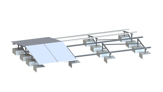 Sistema del montaggio del tetto piano di AL6005 SUS304 di nuovo a racking solare equilibrato parte posteriore
